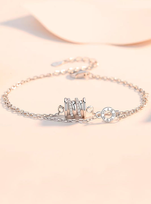 S999 Pure Silver Cubic Zirconia Timeless Capsule Bracelet